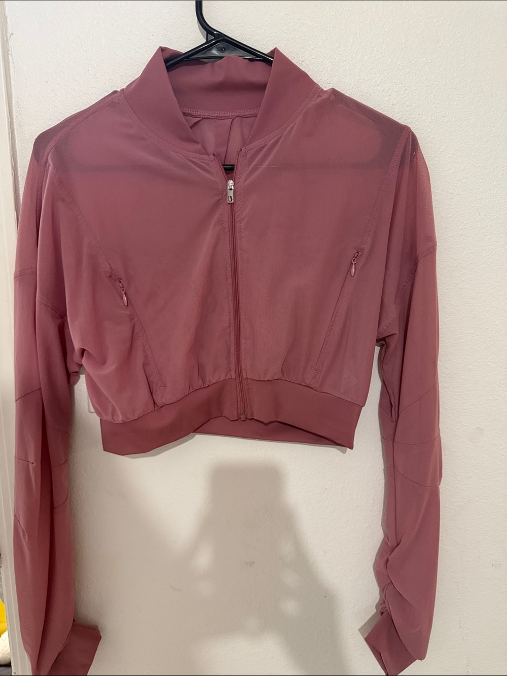 BuffBunny Rose-Mauve Cropped Bomber Jacket